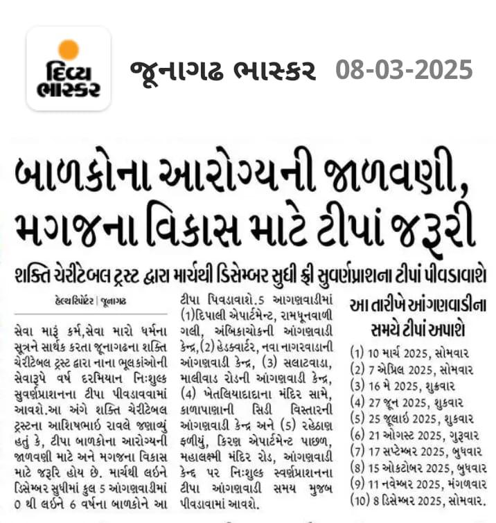 બાળકોના આરોગ્યની જાળવણી, મગજના વિકાસ માટે ટીપાં જરૂરી